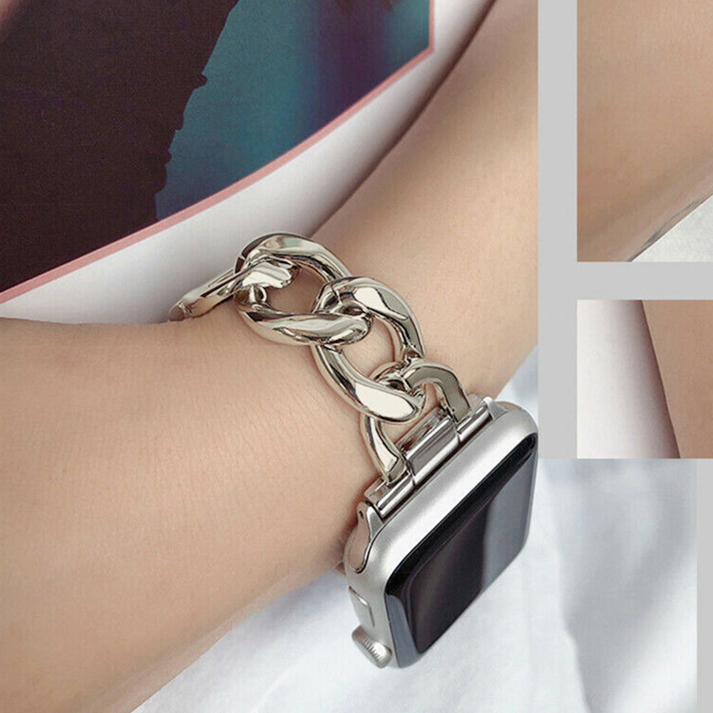 Replacement Metal Strap Band for Apple Watch Series 8 7 6 5 4 3 2 1 Silver