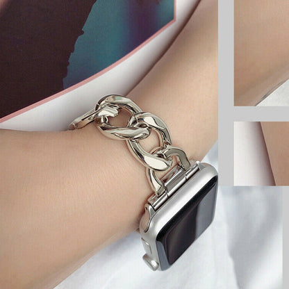 Replacement Metal Strap Band for Apple Watch Series 8 7 6 5 4 3 2 1 Silver