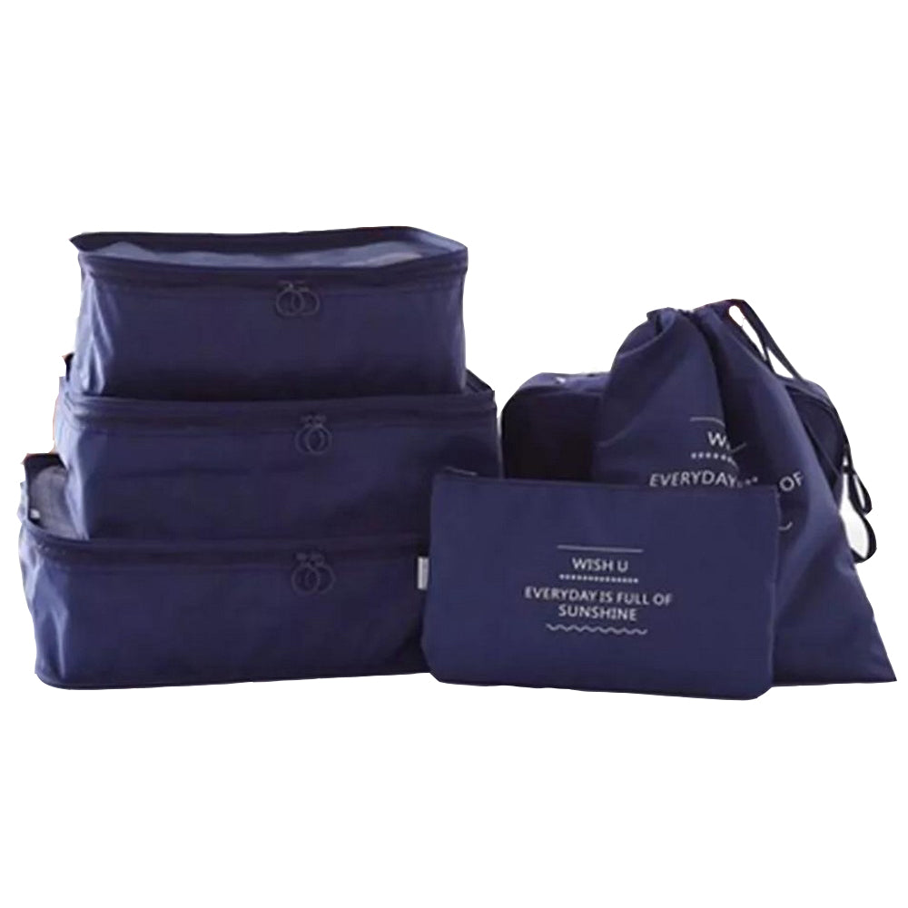 6Pcs/set Travel Storage Bag Organizer -Navy