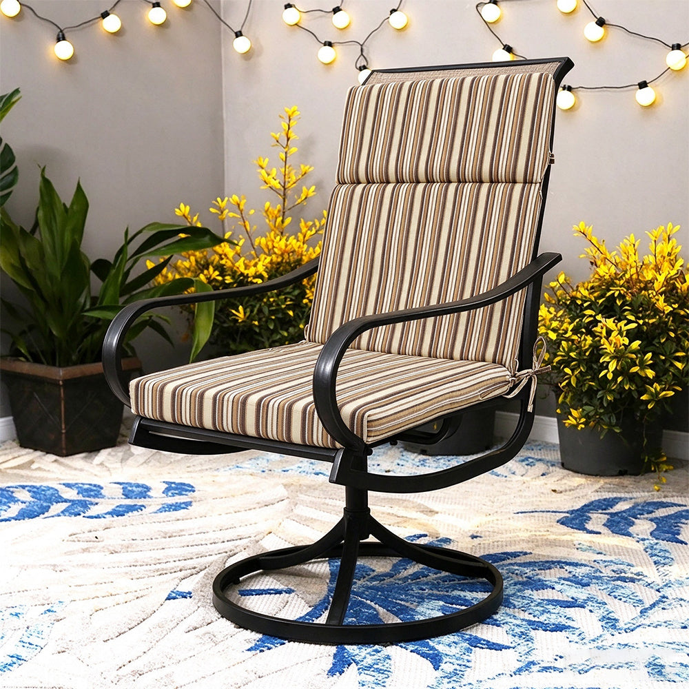 Water Resistant Seat Cushion Backrest Back Deep Chair Cushion - Brown