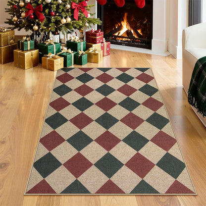 Vintage Low Pile Rug Non Slip Washable Mat for Living Room Bedroom-Style3