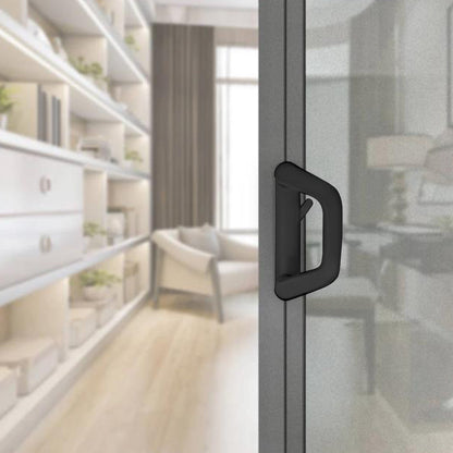 Sliding Door Lock Handle Set Security Lock with Keys for Glass Patio Door Black