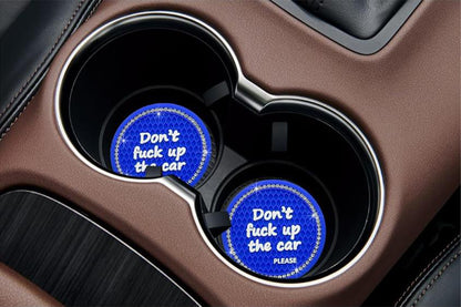 4Pcs Bling Cup Holder Coasters Auto Cup Holder Inserts Anti-Slip for Women Girls -Blue