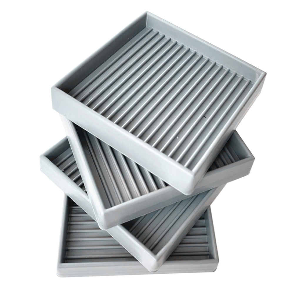 8 Piece Rubber Furniture Leg Floor Protectors - Grey
