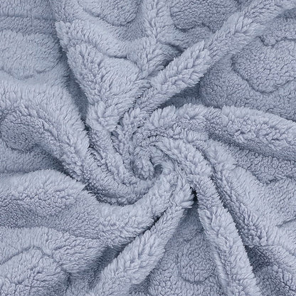 Cozy Fleece Blanket Heart Checkered Blanket for Sleeping Napping Blue