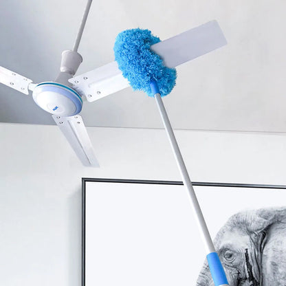 Adjustable Ceiling Fan Cleaner Duster Microfiber Duster for Walls Door Window Top Cleaning  Blue