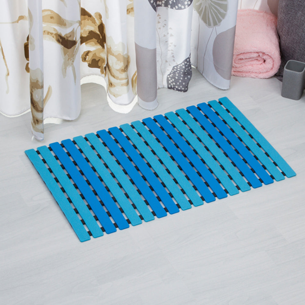 40x63 cm Bath Mat with Strong Suction Cups-Blue