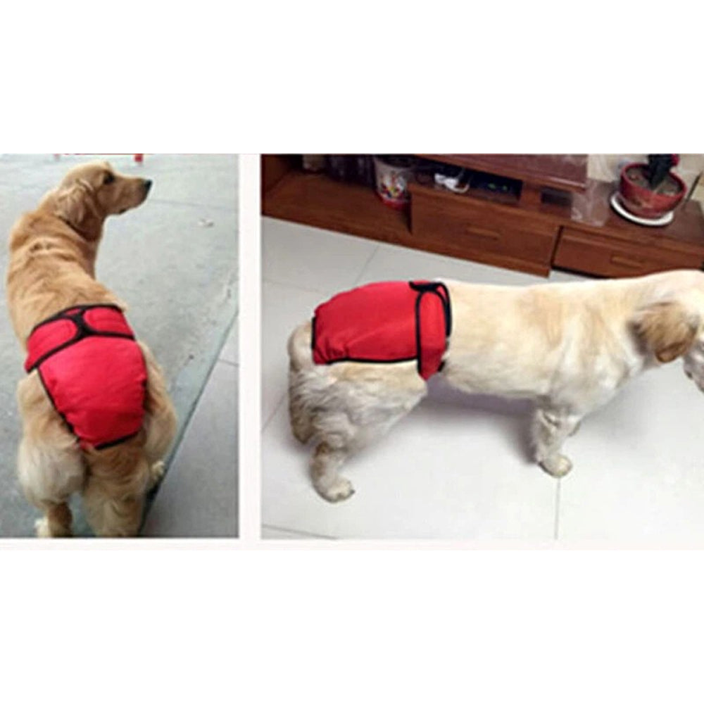Reusable Dog Diapers Cotton Washable Doggie Diapers-Red