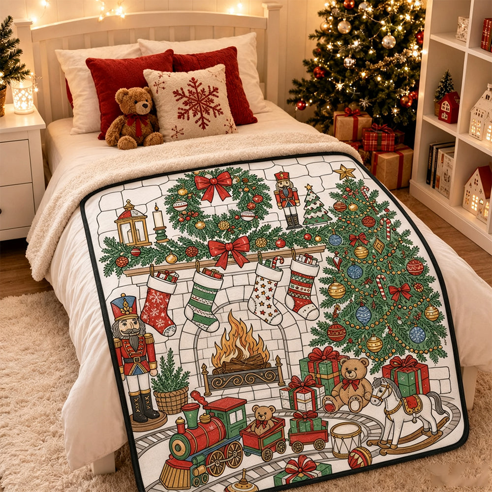 DIY Coloring Graffiti Christmas Blanket Drawing Blanket for Adults - Style4