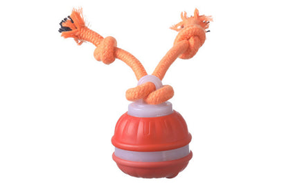 USB Rechargeable Motion Activated Rolling Dog Ball Toy Orange