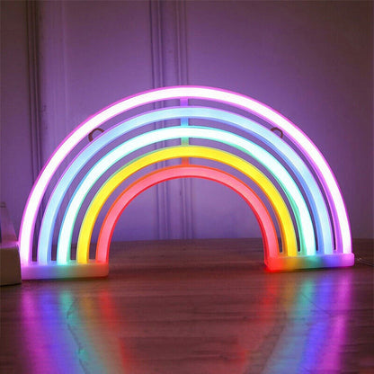 LED Cat Rainbow Neon Sign Night Light Lamp for Bedroom Wall and Bedside Decor Style 3