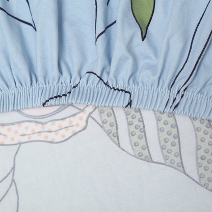 Printed Ergonomic Office Computer Game Chair Slipcovers Stretchy Seat Chair Covers -Blue