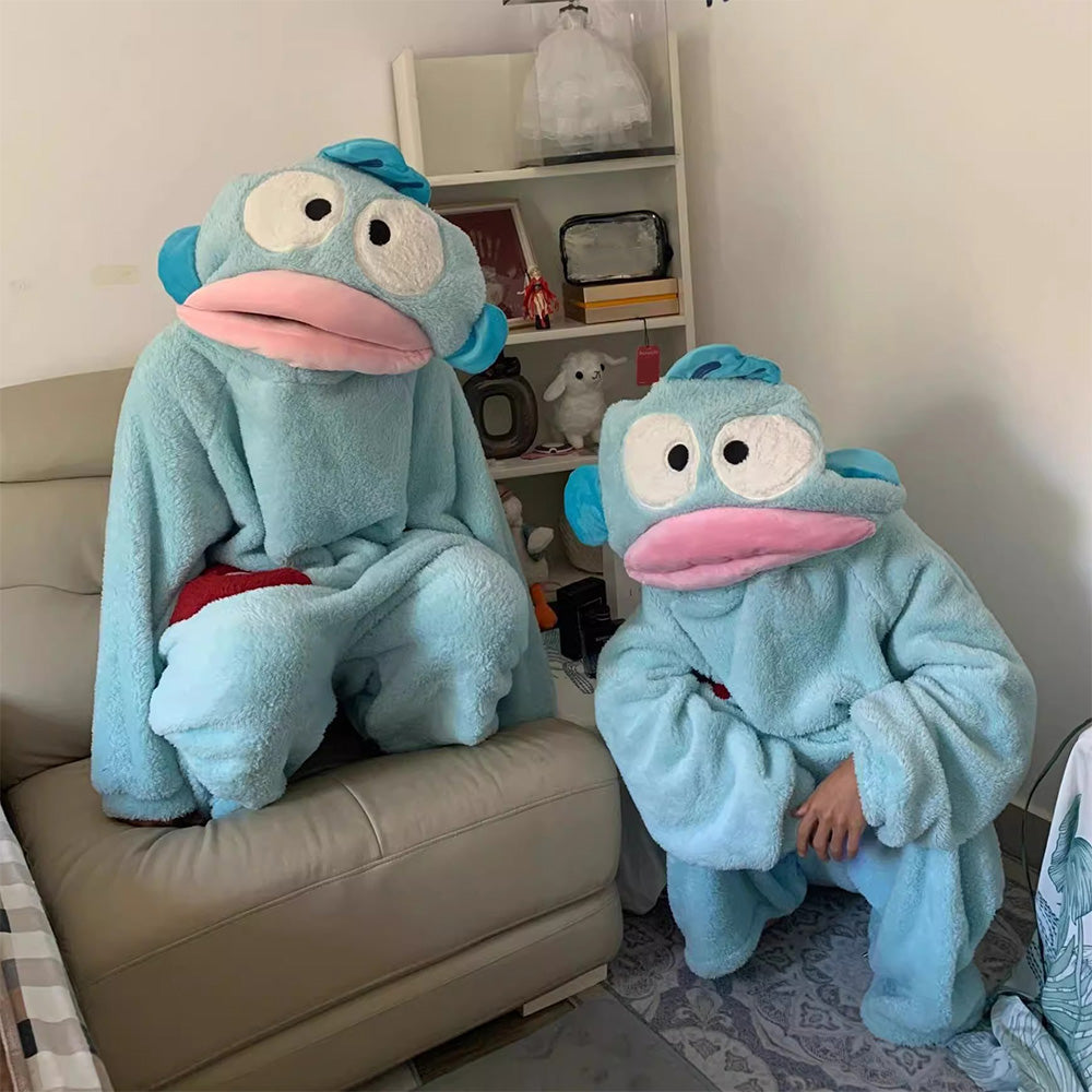 Monster Onesie Big Mouth Monster Onesie Soft Plush Loungewear for Sleeping-Blue