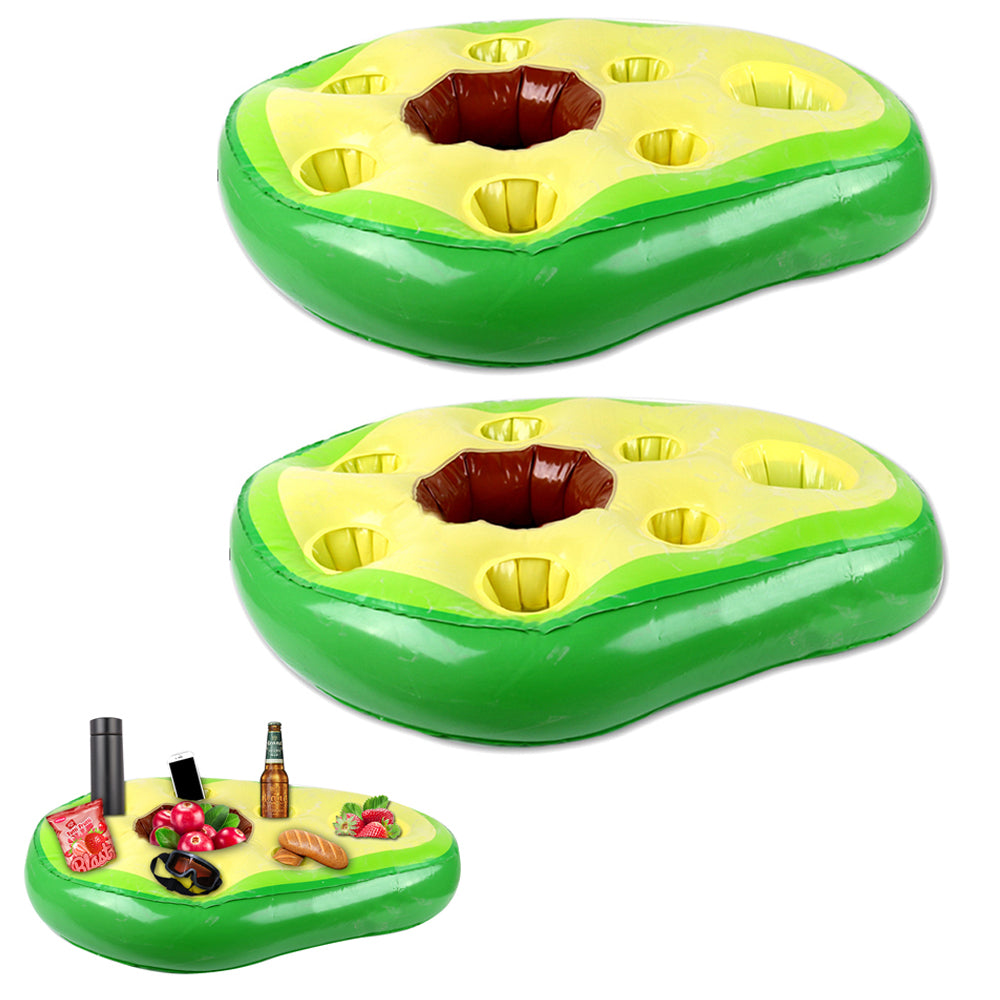 2pcs Inflatable Drink Holder Floating Holder with 8 Holes for Pool Drink-Green