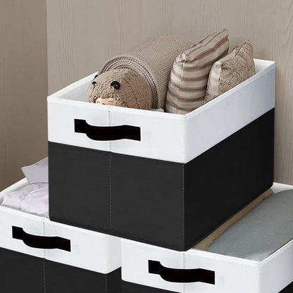 2Pcs Foldable Storage Bins Large Closet Storage Baskets for Clothes Blanket Beddings Towels Black