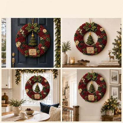 3D Fabric Poke Craft Christmas Wreath DIY Kit for Adults - Christmas Tree