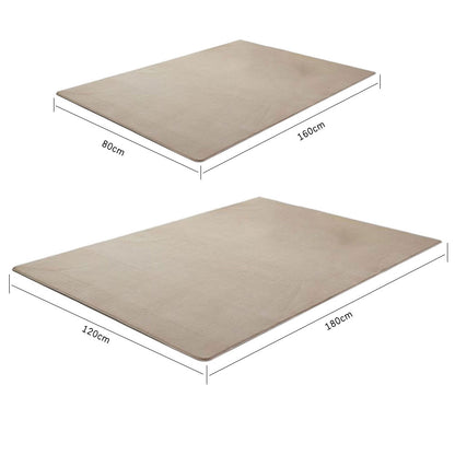 Coral Fleece Soft Carpet Fast Rebound Sponge Floor Mat-Camel