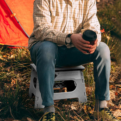 Folding Step Stool Portable Lightweight Stool for Adult Kids Gray