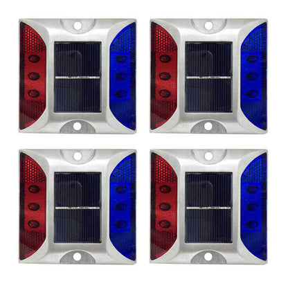 4 Piece Solar Deck Lights for Roadway Driveway - Mixed Color