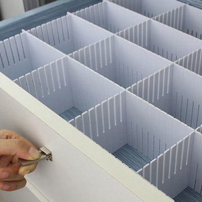 24Pcs Adjustable Drawer Divider DIY Storage Organiser for Cabinets-White