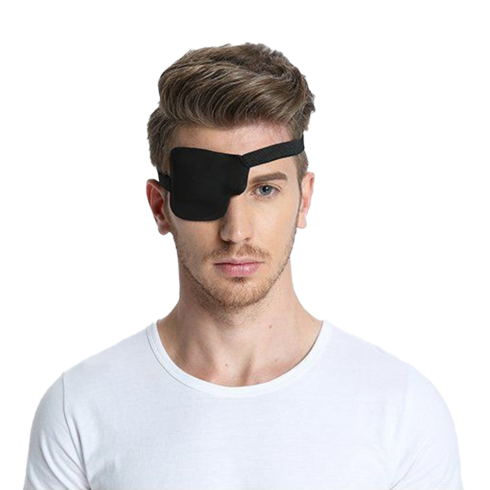 2pcs 3D Single Eye Cover Adjustable Amblyopia Eye Masks Vision Care Blindfold Eye Patch -Black