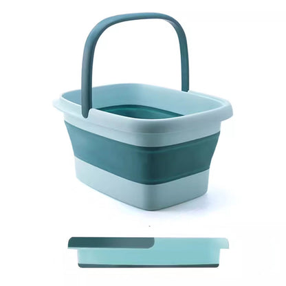 Collapsible Foot Bath Basin for Soaking Feet Foot Tub with Massage Acupoint-Green