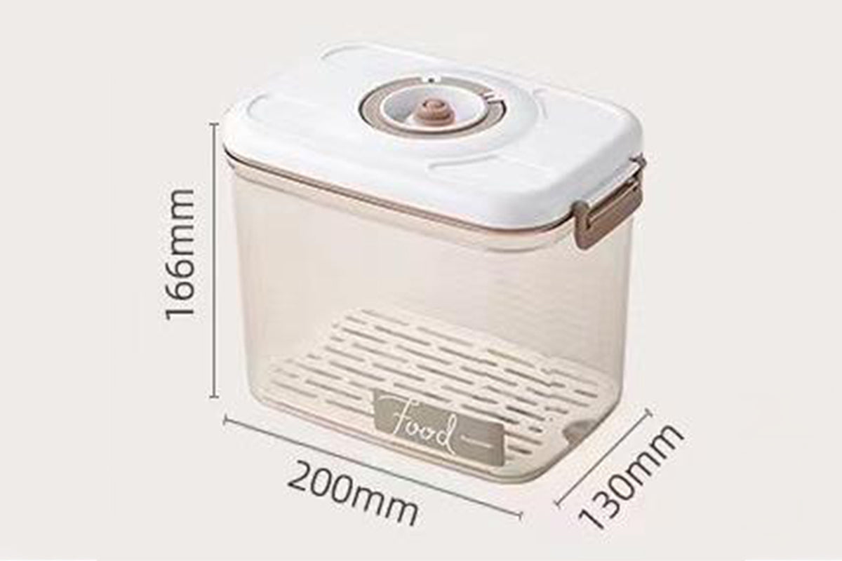 2Pcs Airtight Vacuum Food Storage Container with Lid Strainer and Pump