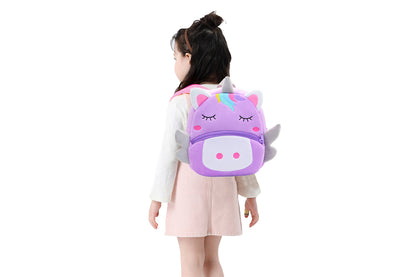 Cute Plush Little Girls Boys Animal Backpacks-Purple