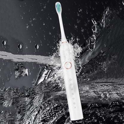 6-Mode Electric Toothbrush with 10 Brush Heads Rechargeable  Toothbrush Set for Home Travel White