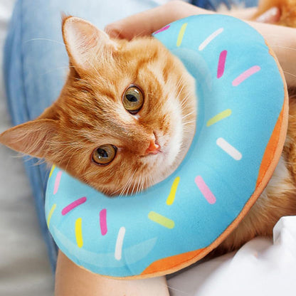 Cat Cone Soft Collar ¨C Adjustable Kitten Recovery Donut Collar Blue