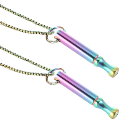 2Pcs Mindfulness Breathing Necklace Stainless Steel Breathe Pendant Meditation Tool Mixed Color