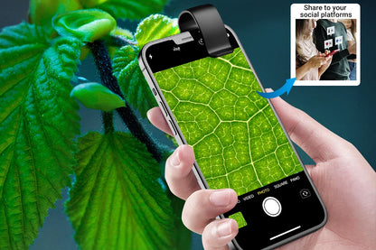 200X Phone Mini Pocket Microscope - Black