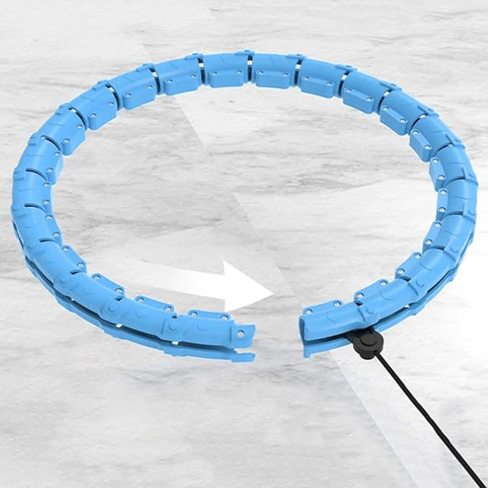 32 Section Weighted Hula Hoop with Massage Rollers-Blue