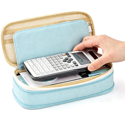 Expandable Zipper Pencil Case-Green