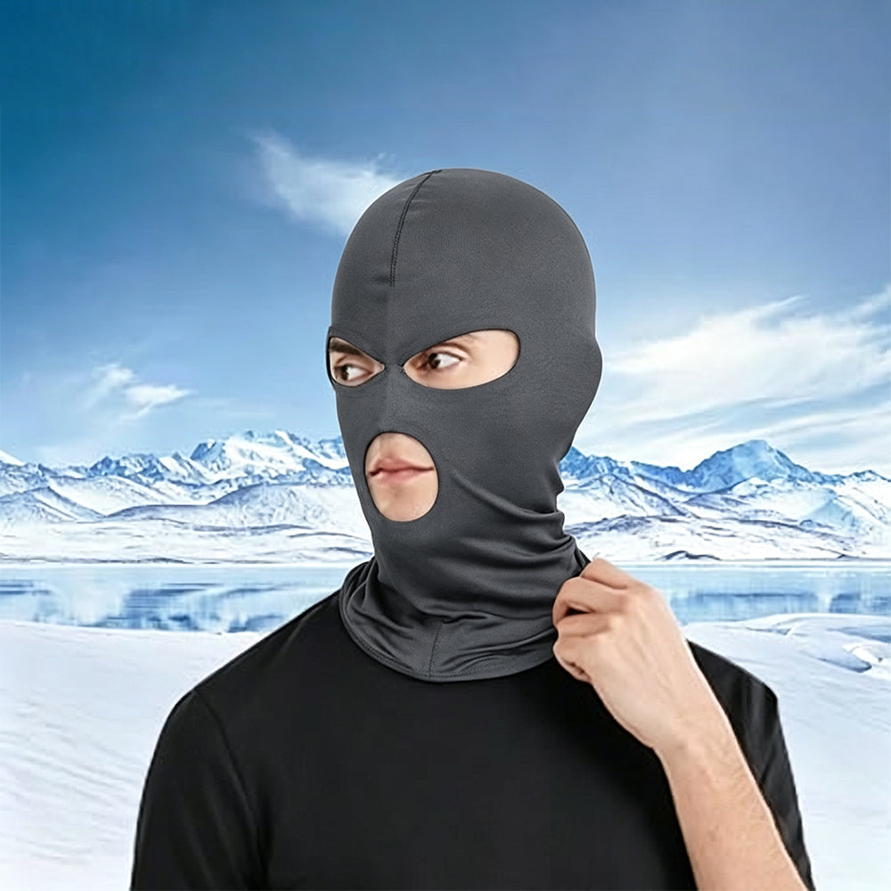 3 Piece 3 Hole Quick Dry Cycling Face Covers - Grey