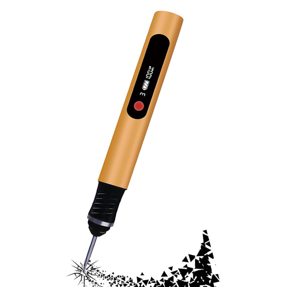 Electric Engraving Pen with 30 Bits 3-Speed Adjust Engraving Pen for Metal Wood Glass-Gold