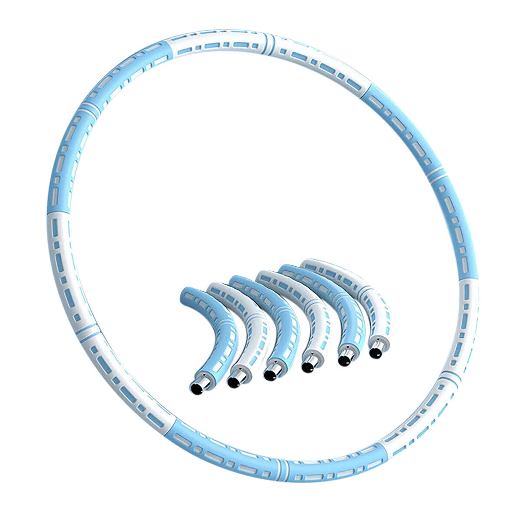 Detachable Weighted Hula Hoop 6 Sections Adjustable Fitness Hoop for Adults-Blue