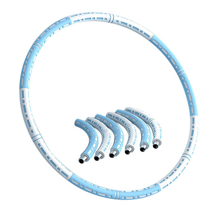 Detachable Weighted Hula Hoop 6 Sections Adjustable Fitness Hoop for Adults-Blue