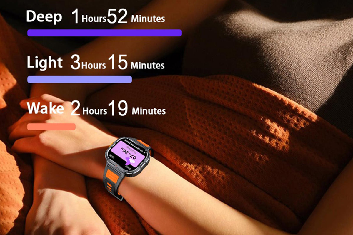 Smart Watch 2.0-Inch Fitness Watch with Flashlights Heart Rate Sleep Monitor Blood Oxygen 100 Sports Modes Activity Tracker-Orange