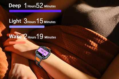 Smart Watch 2.0-Inch Fitness Watch with Flashlights Heart Rate Sleep Monitor Blood Oxygen 100 Sports Modes Activity Tracker-Orange