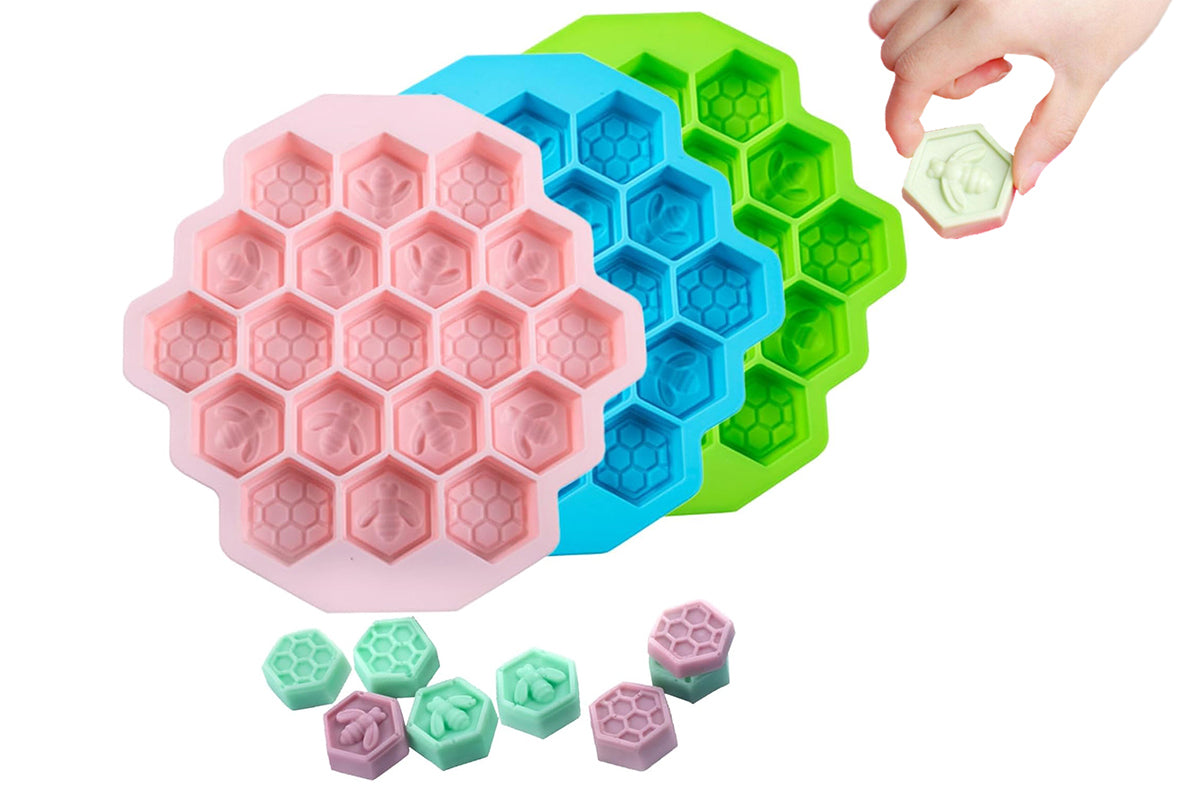 19 Cell Silicone Bee Honeycomb Cake Mould Chocolate Soap Candle Bakeware Mold
