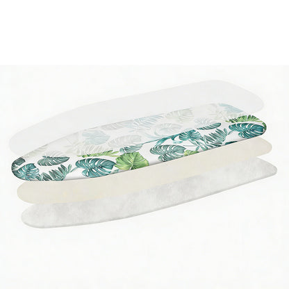 Heat Retaining Felt Ironing Board Cover Easy Fitted Elastic Edge-Leaves