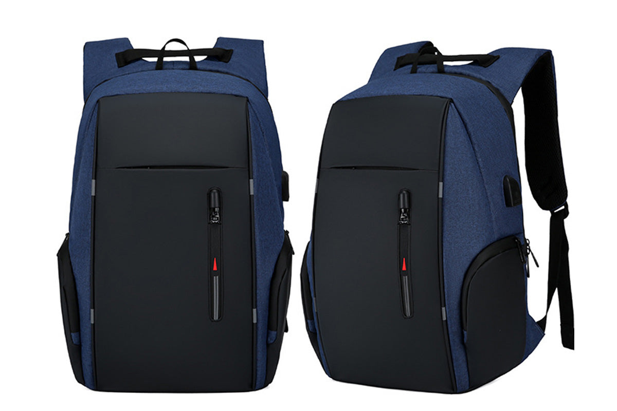 Travel Laptop Backpack with USB Port School Bookbag Fits 15.6 Inch Laptop-Blue