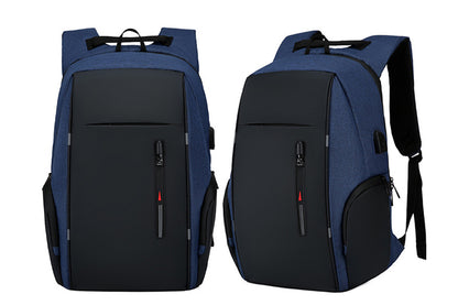 Travel Laptop Backpack with USB Port School Bookbag Fits 15.6 Inch Laptop-Blue
