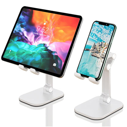 2 PCS Adjustable Phone Stand Holder Foldable Tablet Desktop Stand Portable Wide Compatibility White