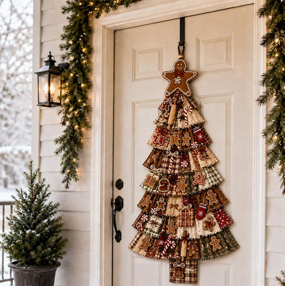 Christmas Tree Door Hanging Kit DIY Quilted Ornament - Red