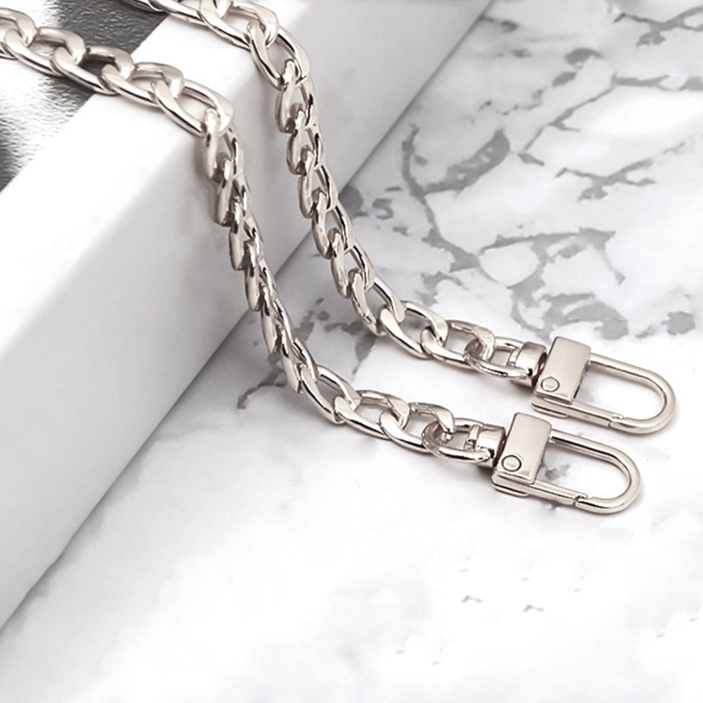 2Pcs 120cm Replacement Metal Shoulder Strap for Handbag Purse Chain Silver