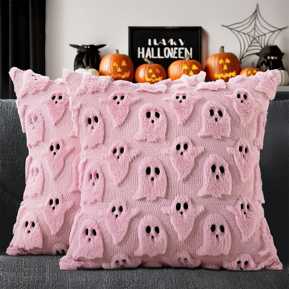 Cute Halloween Ghost Pillow Cover for Living Room - Pink