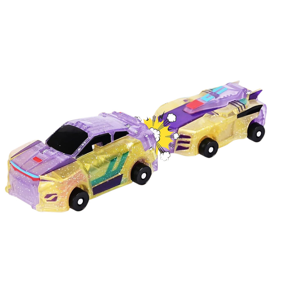 Collision Dinosaur Car Toy Magnetized Vehicles Transform into Dinosaurs for Kids Purple