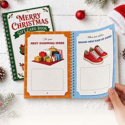 Christmas Gift Card Book Coil Bound Card Holder Book - Santa